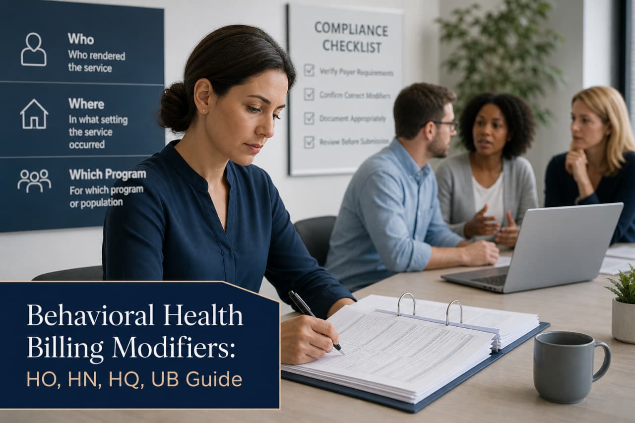 Behavioral Health Billing Modifiers: HO, HN, HQ, UB Guide