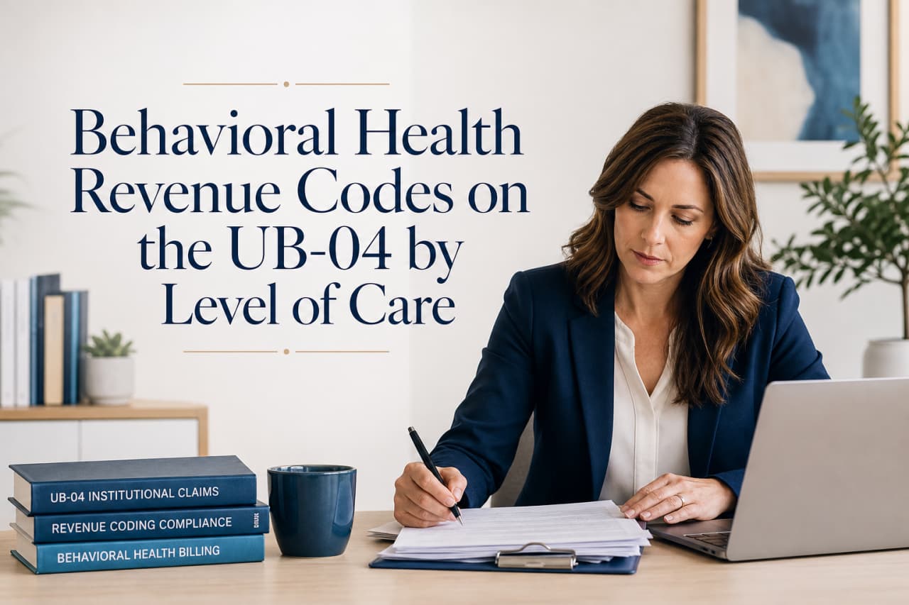 Behavioral Health Revenue Codes on the UB-04 by Level of Care